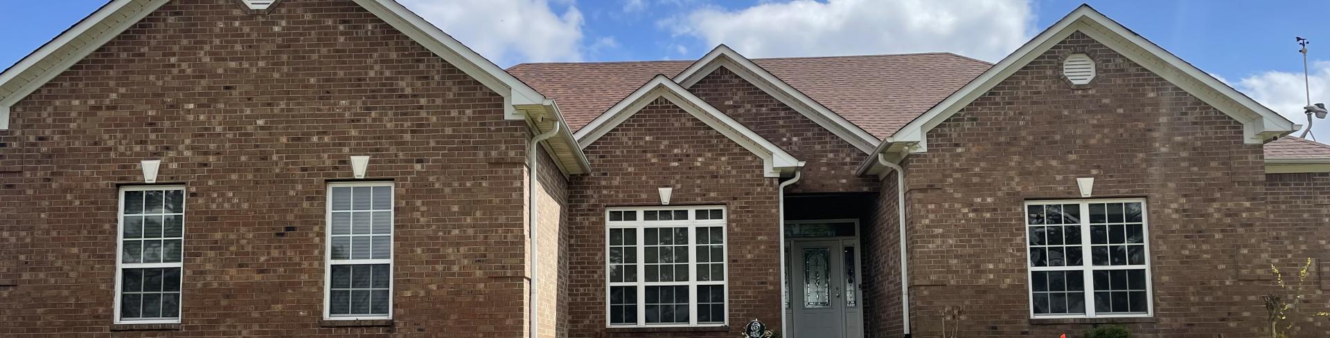 window tint on brick home